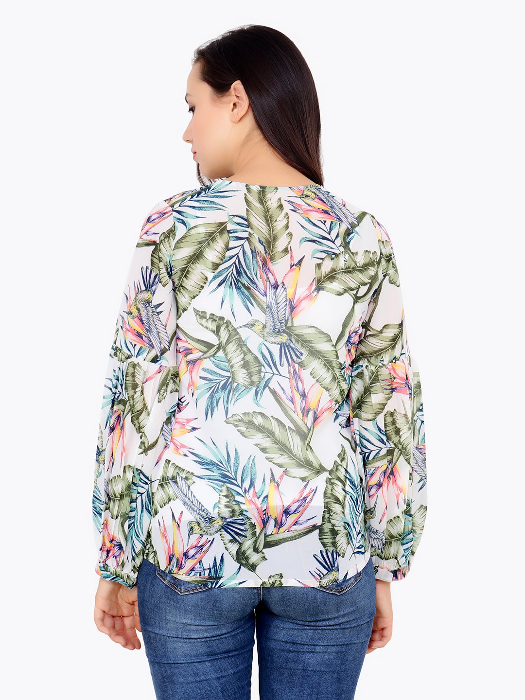 White Printed Top