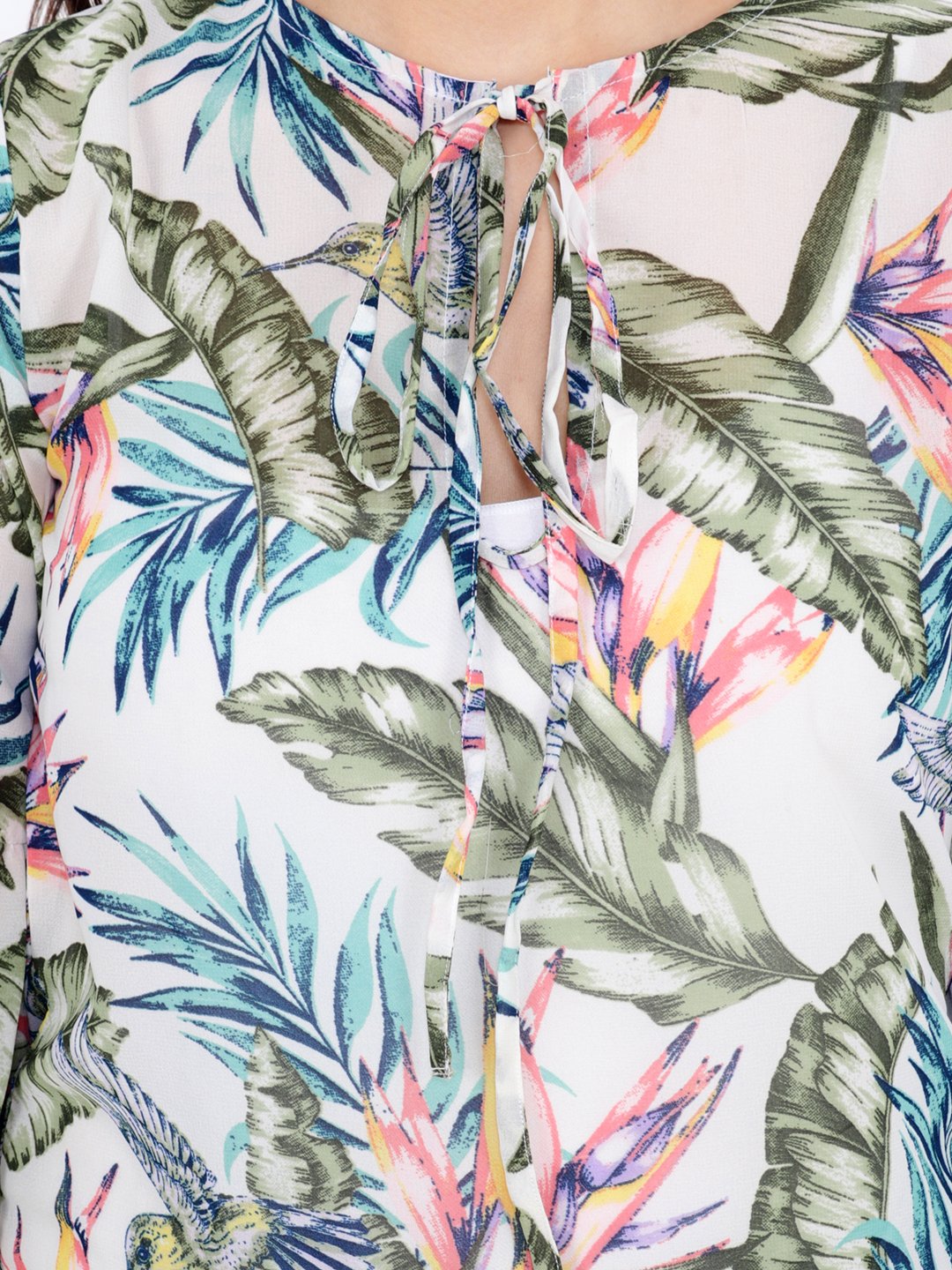 White Printed Top