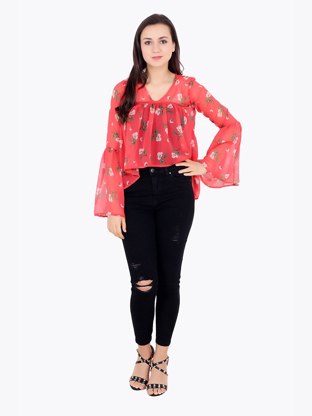Orange Printed Top