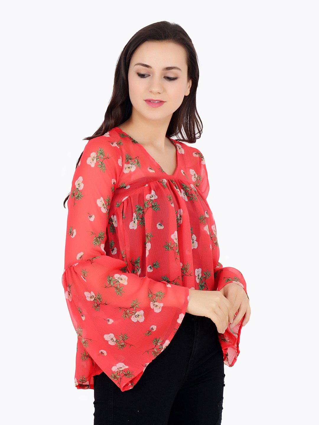 Orange Printed Top