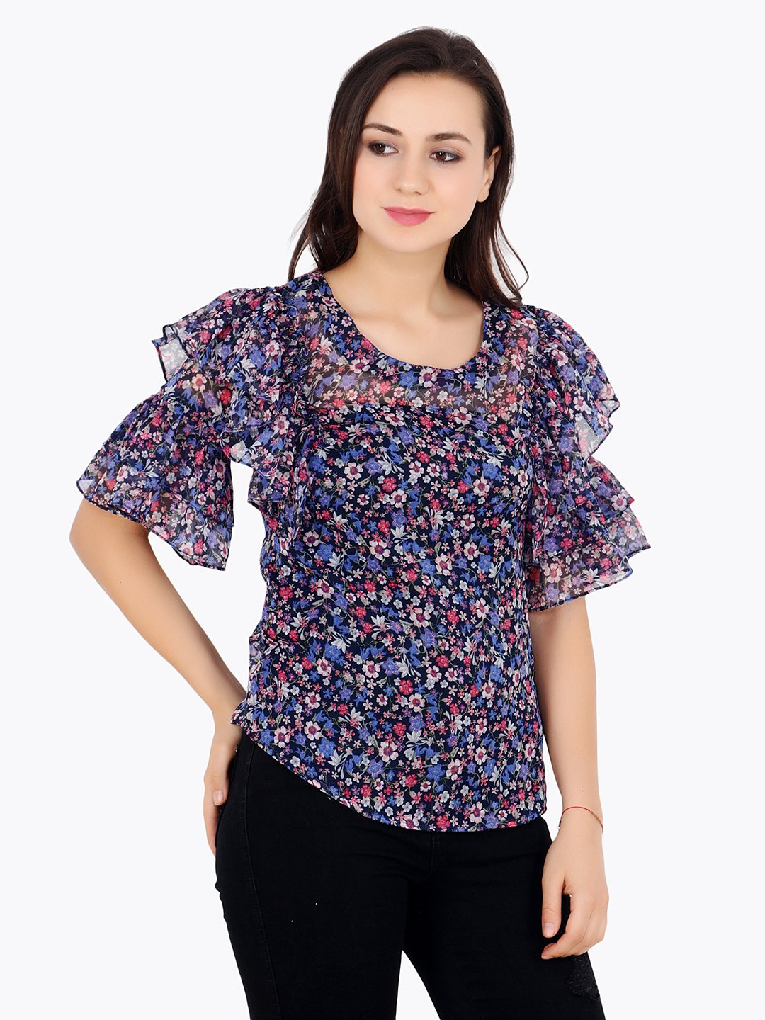 Blue Printed Top