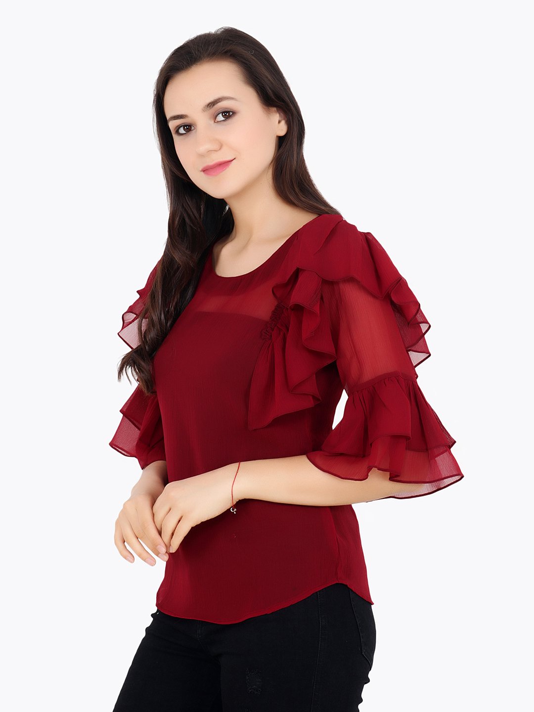 Maroon Solid Top