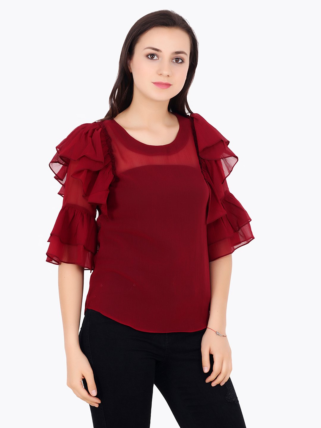 Maroon Solid Top