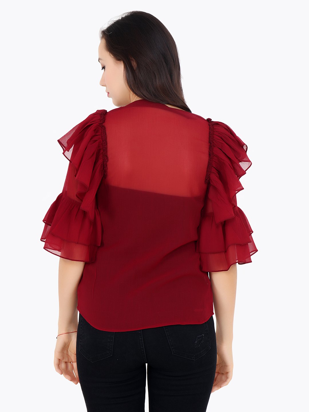 Maroon Solid Top