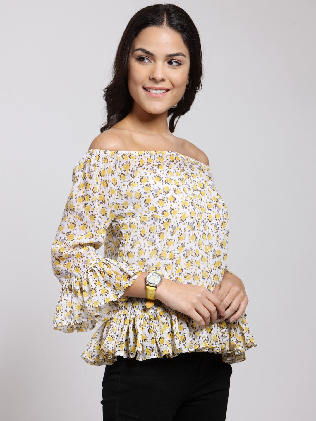 White Printed Top