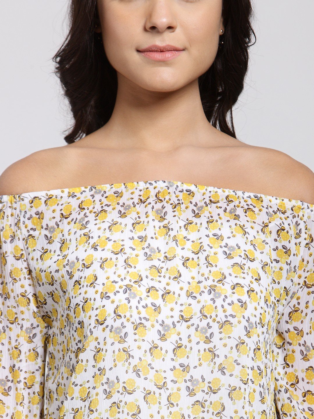 White Printed Top