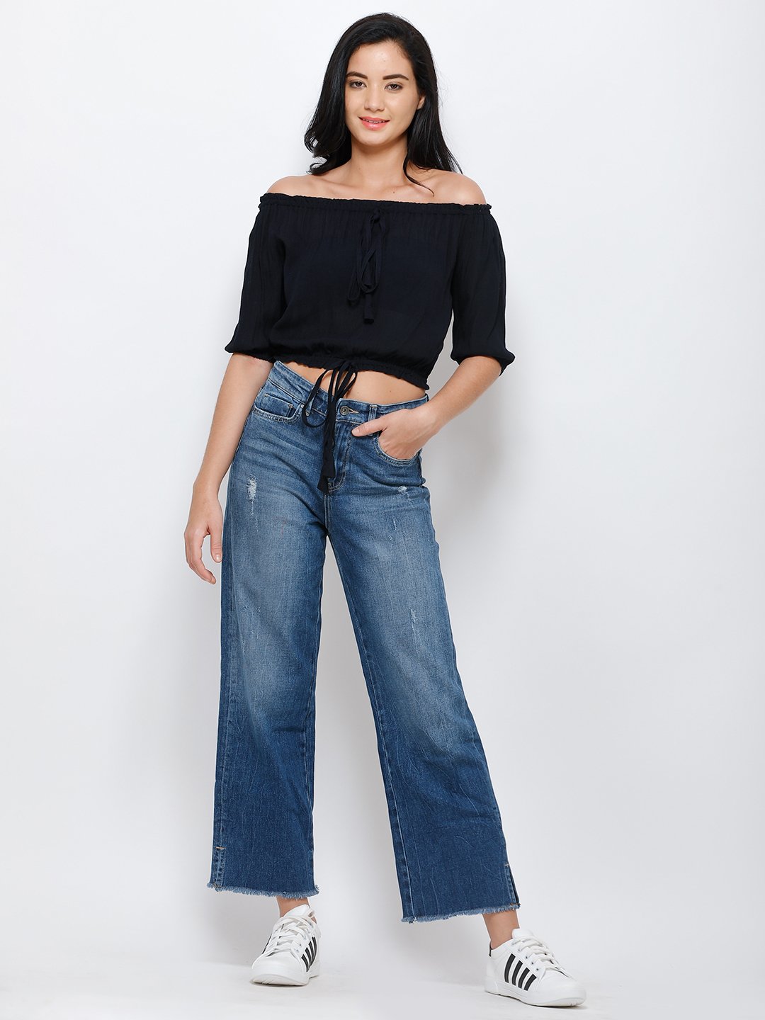 Navy crop top