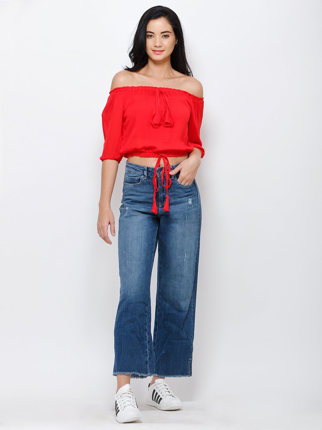 Red crop top