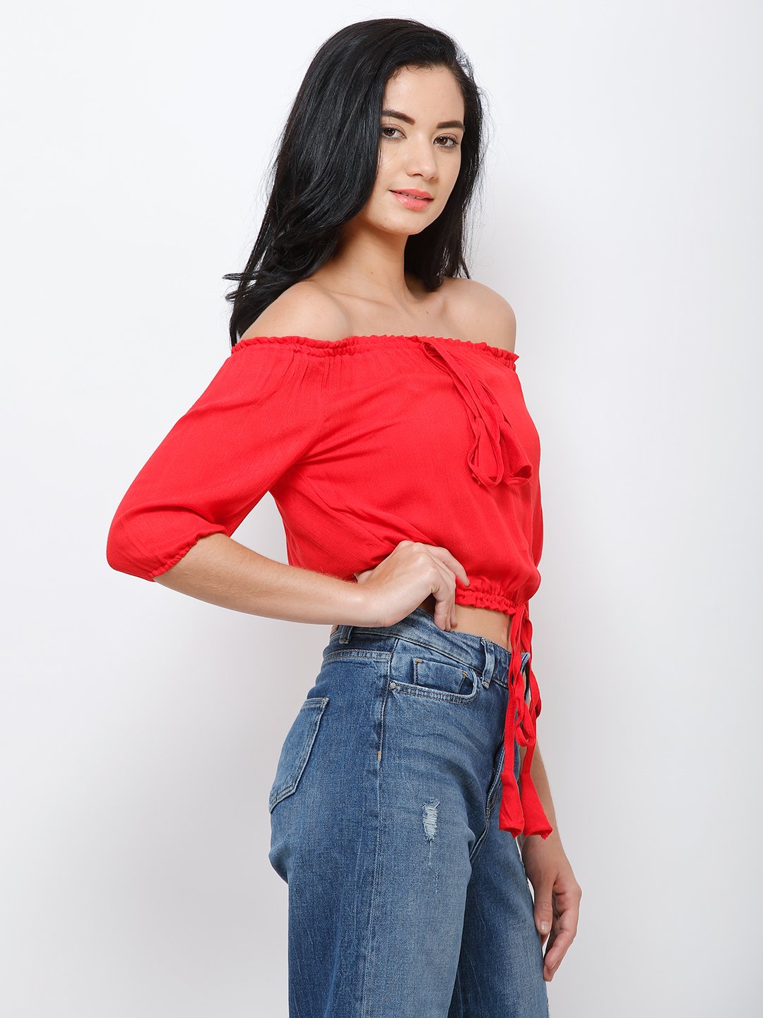 Red crop top