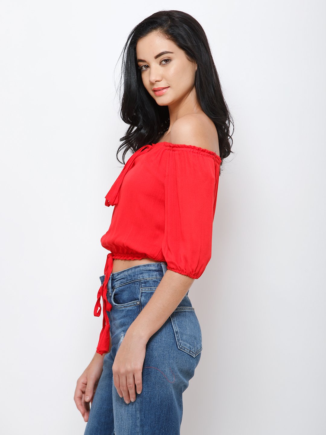 Red crop top