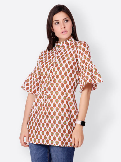 Cation Off White Printed Tunic