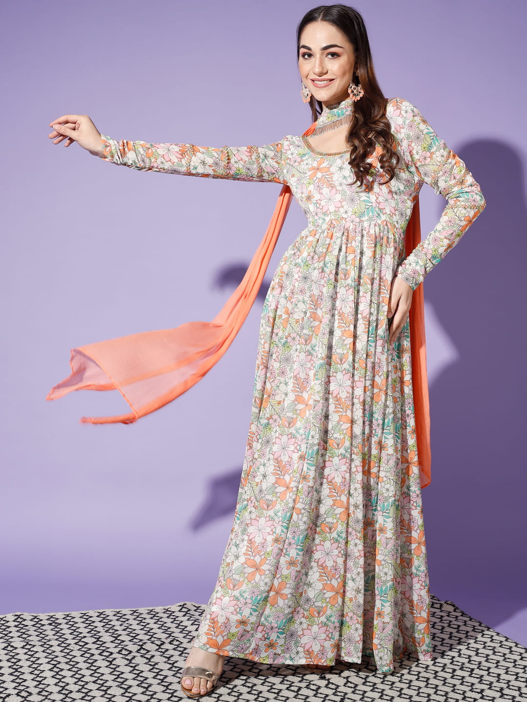 Ivory Elegance: An Off-White Kurta and Dupatta Set for Women | Hues of India