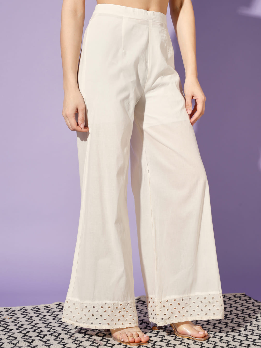 Happiness İstanbul Women's Cream Pleated Woven Trousers UB00188 - Trendyol