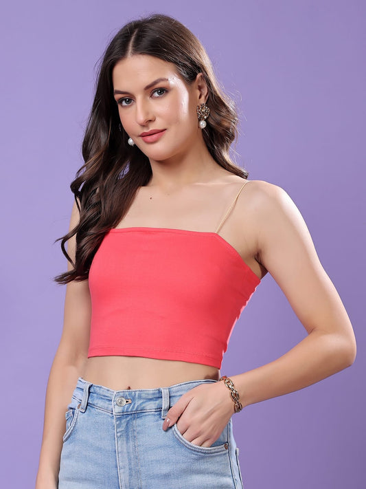 Cation Women Cotton Tank Crop Top