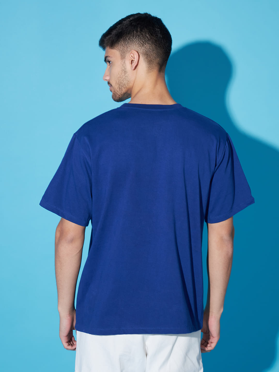 Azure Visions: Blue T-Shirt with Landscape Print