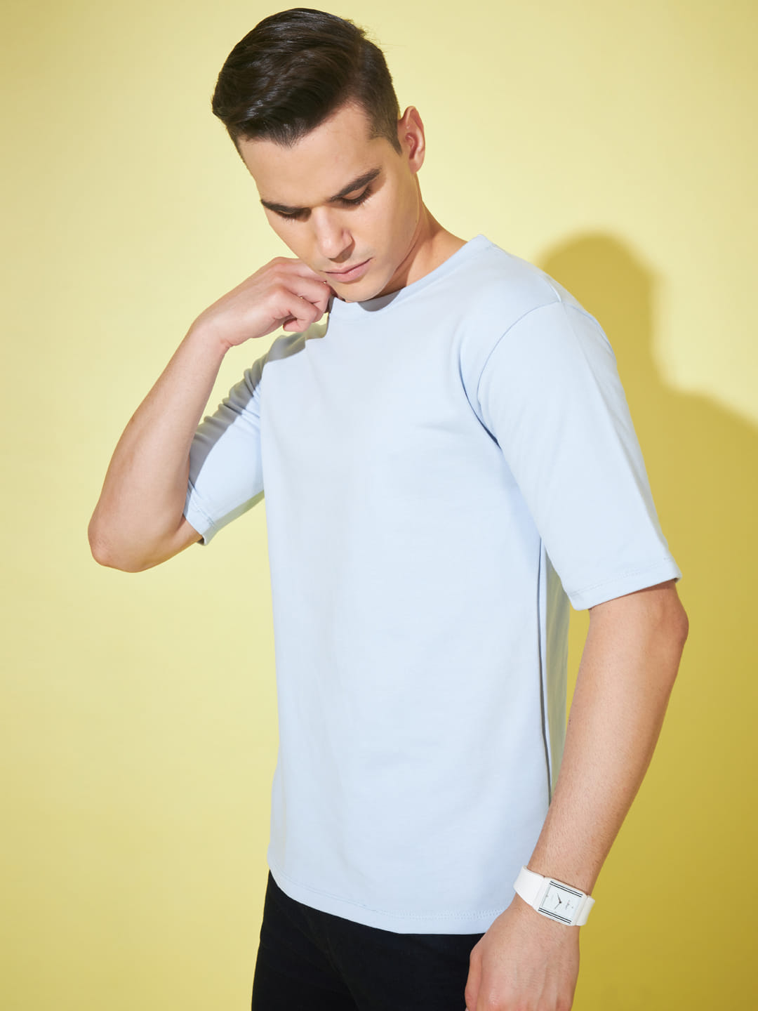 Serene Simplicity: Plain Light Blue Men's T-Shirt