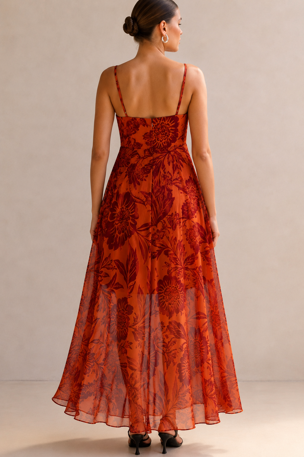 Sunset Bloom Printed Maxi Dress