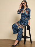 Azure Whispers: A Blue Printed Coord Set | Hues of India