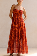 Sunset Bloom Printed Maxi Dress