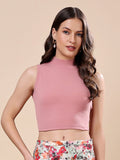 Cation Women Cotton Blend Crop Tank Top