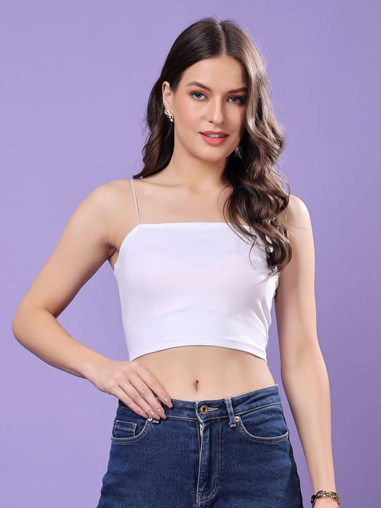 Cation Women Cotton Tank Crop Top