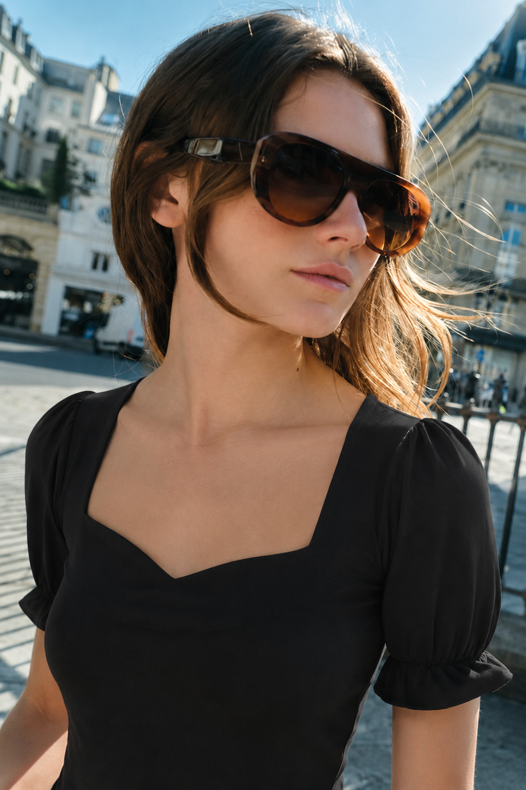 Designer Solid Black Top