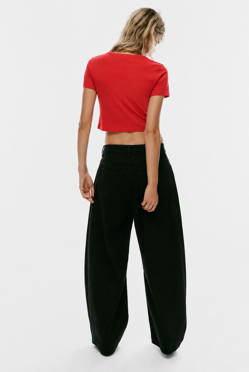 SCORPIUS Red front knot Crop top