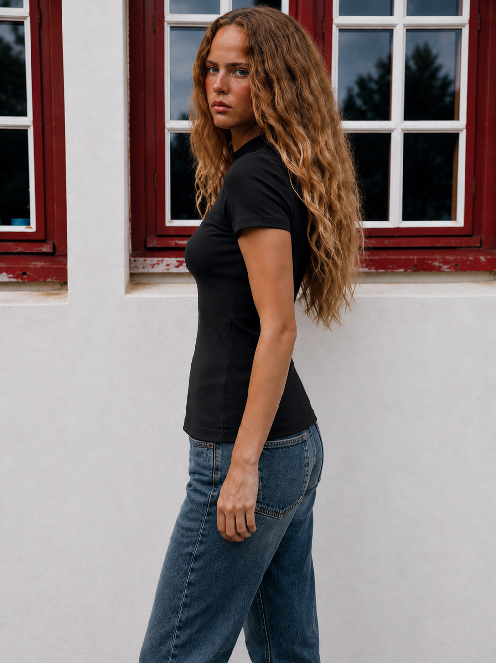 Cation Black Cotton Top