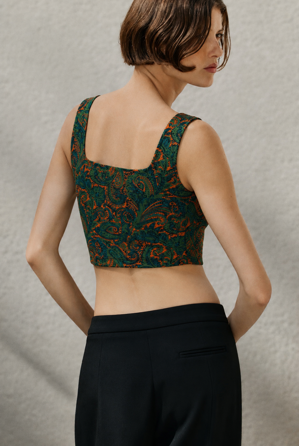Verdant Paisley Crop Top