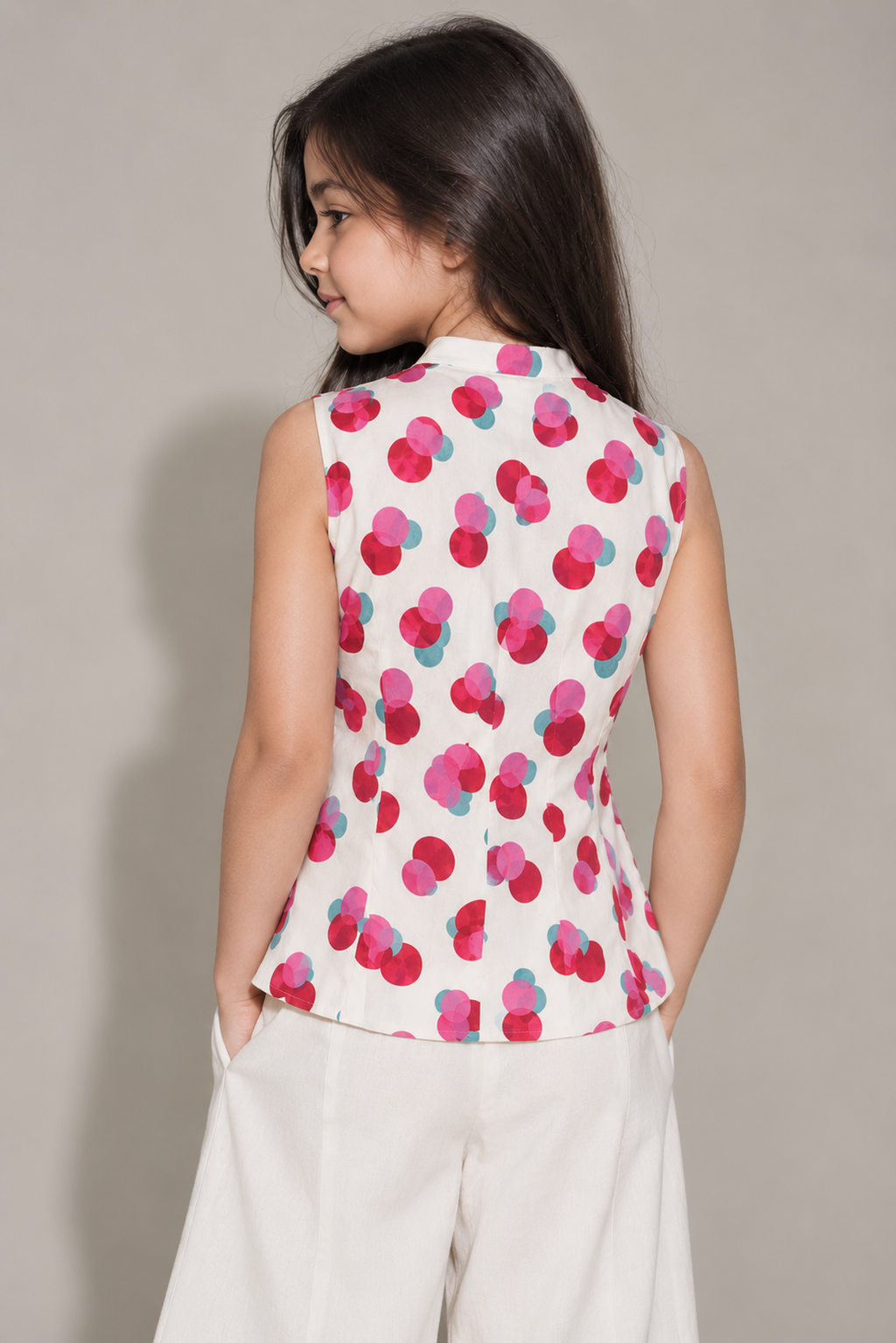 Petal Pop Printed Tie-Front Top