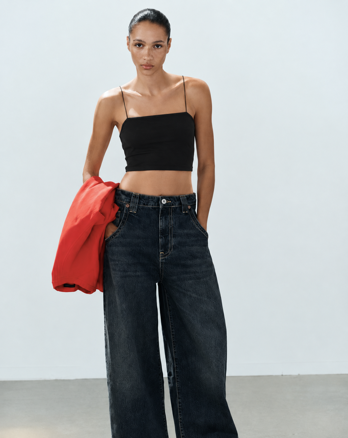 Cation Black Crop-Top