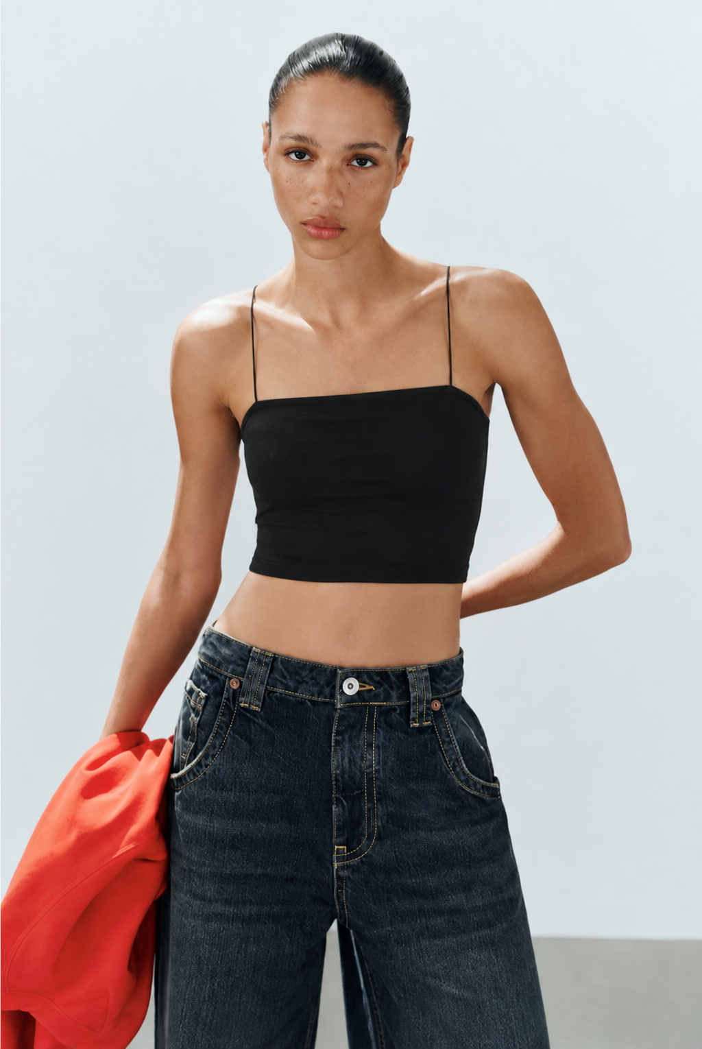 Cation Black Crop-Top