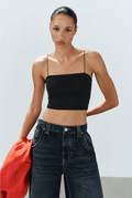 Cation Black Crop-Top