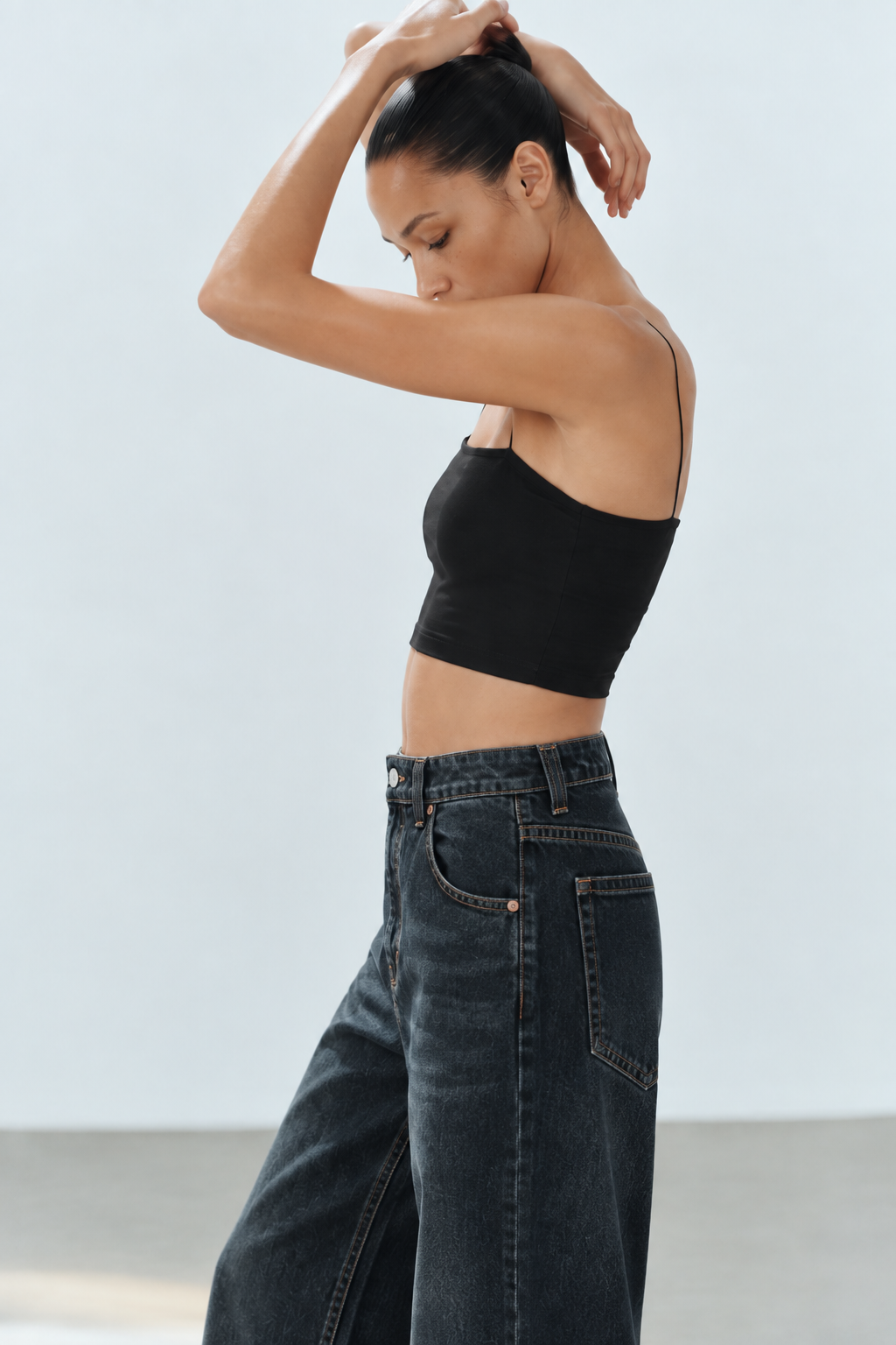 Cation Black Crop-Top