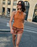Rust Halter Tie-Up Top