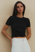 SCORPIUS BLACK FRONT CROSS CROPTOP