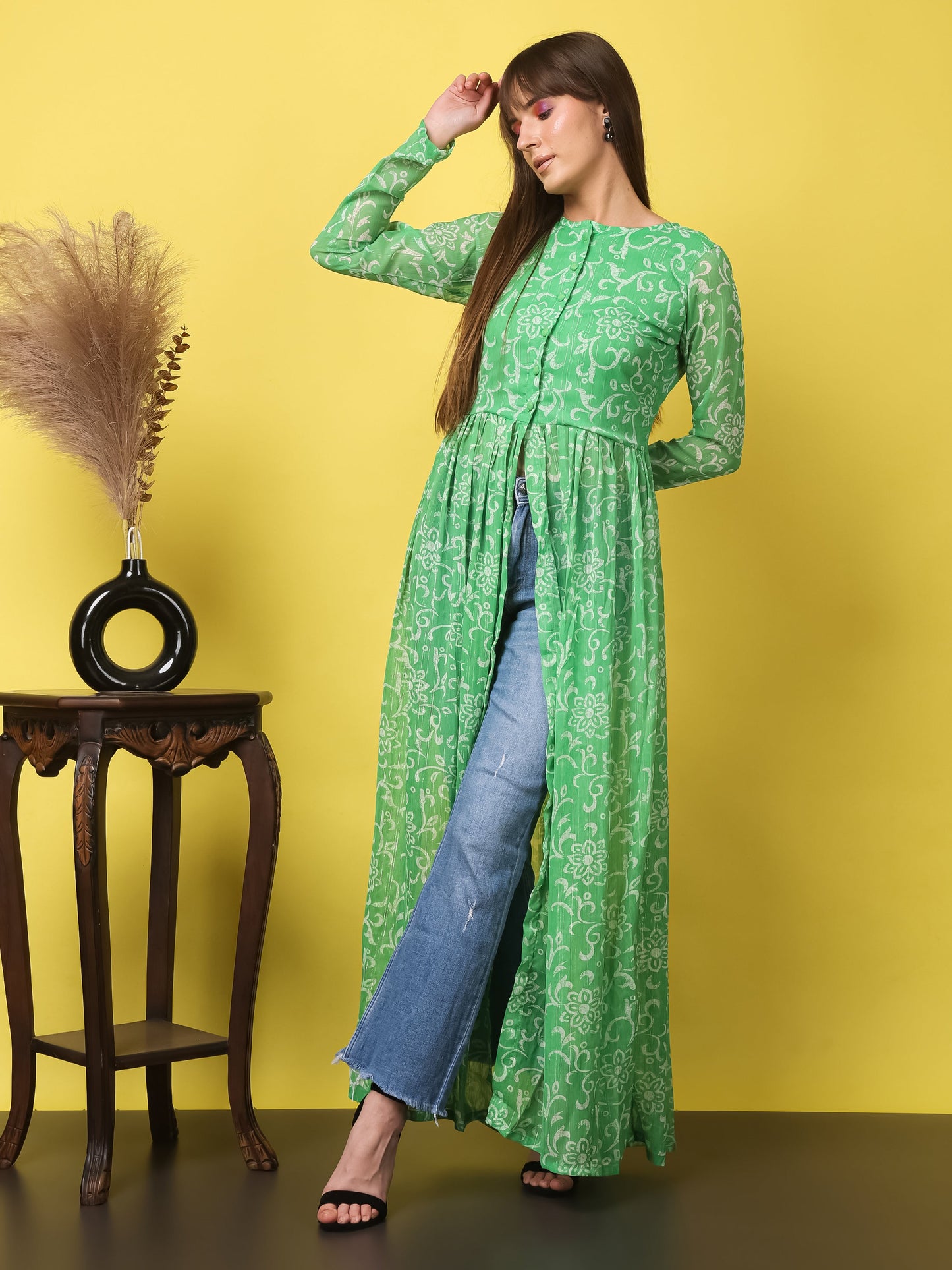 Floral Printed A-Line Kurta