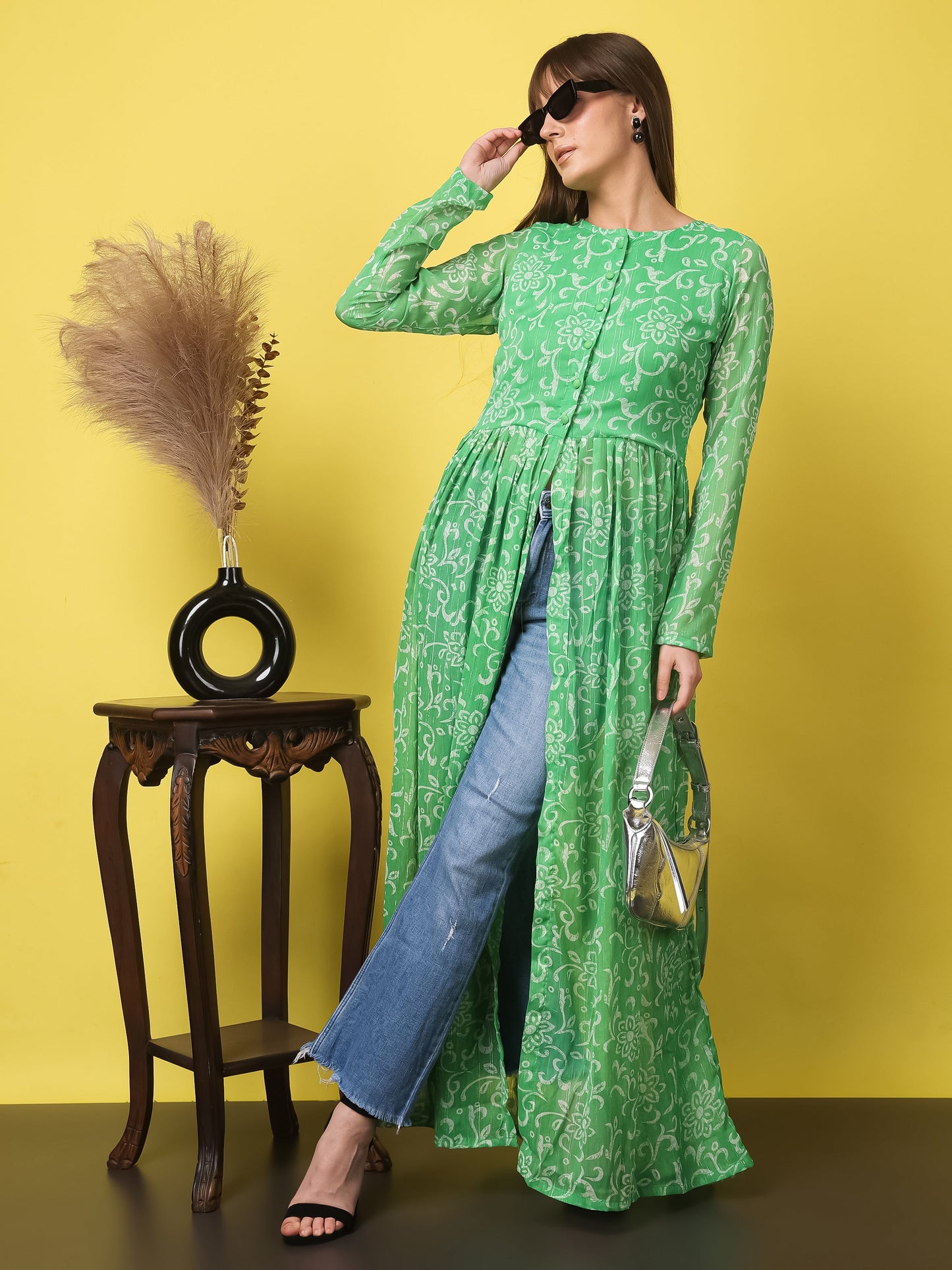 Floral Printed A-Line Kurta