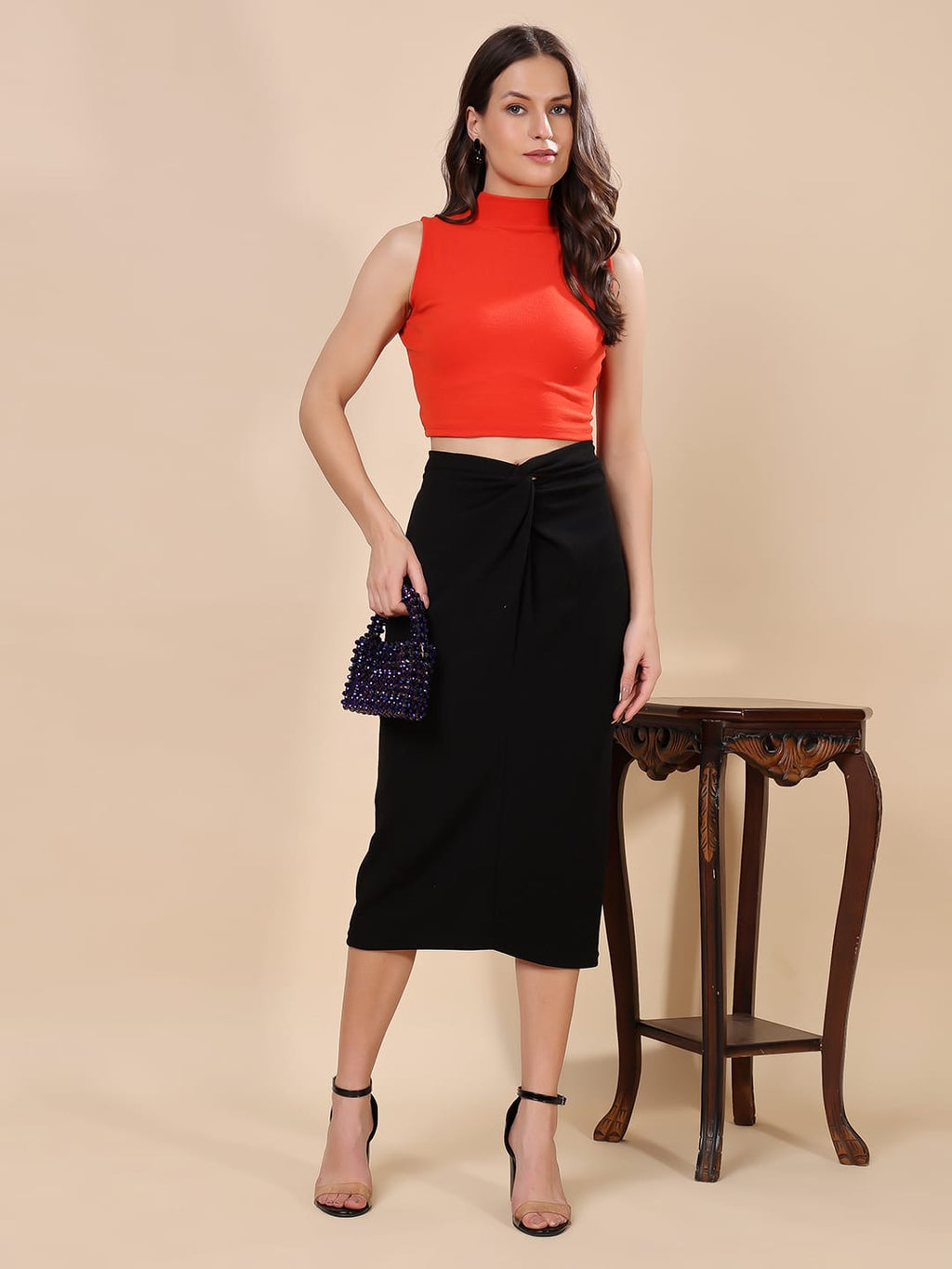 Cation Cotton Blend Tank Crop Top