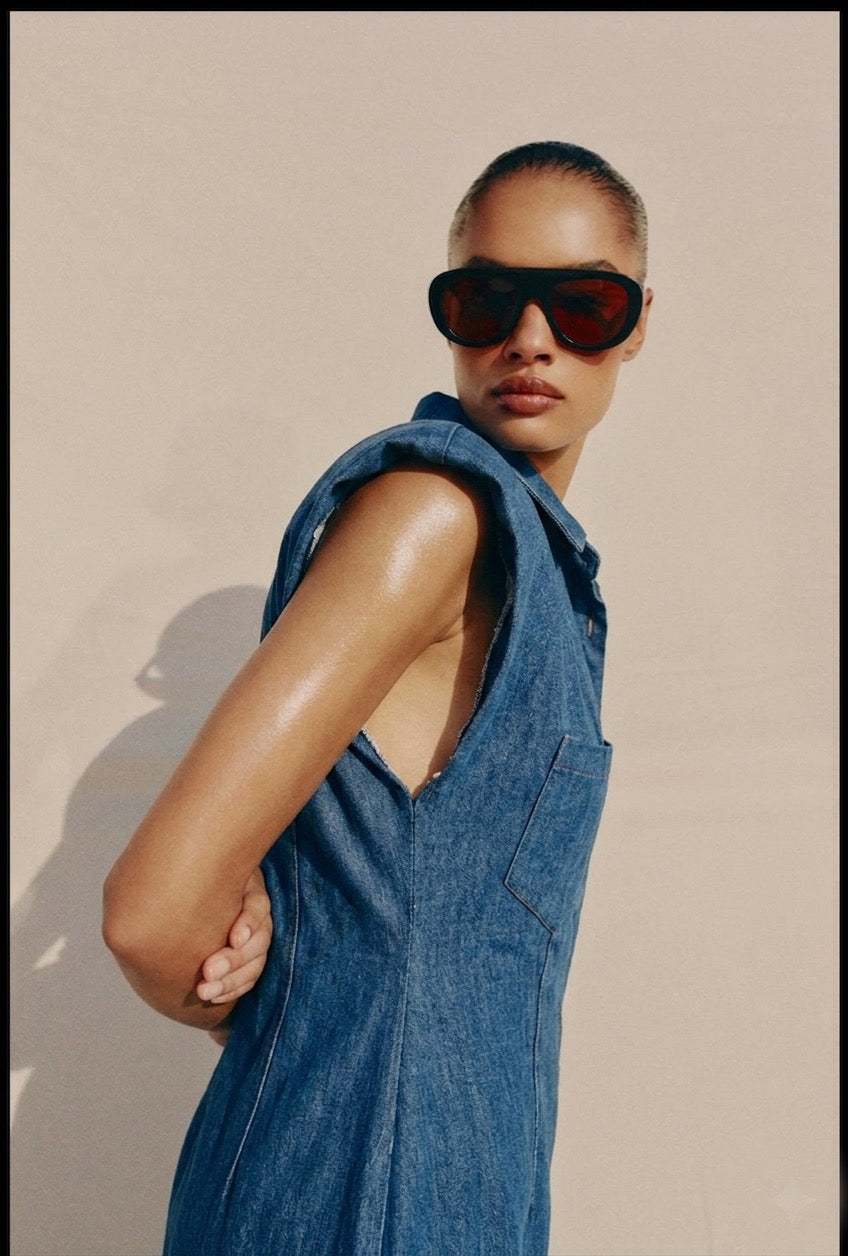 Padded Sleeve Denim Shirt
