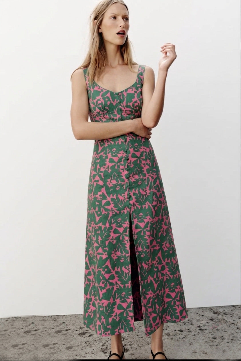 Vacation Floral Midi Dress