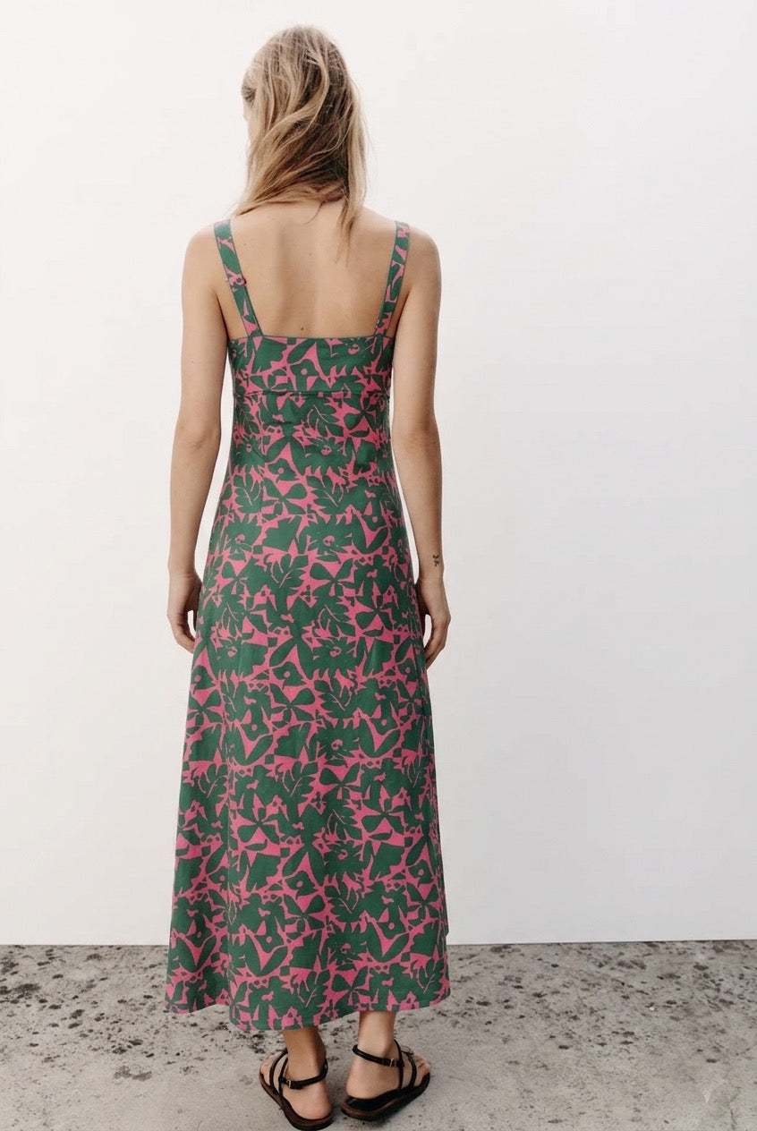 Vacation Floral Midi Dress