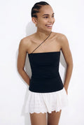 Black Solid String Top