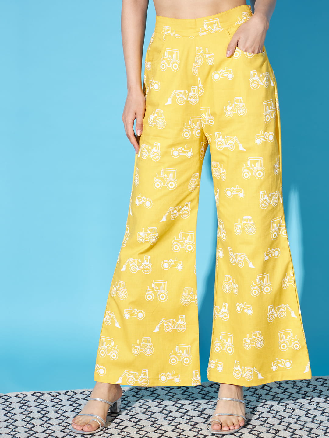 Sunshine Serenade: Yellow Printed Coord Set