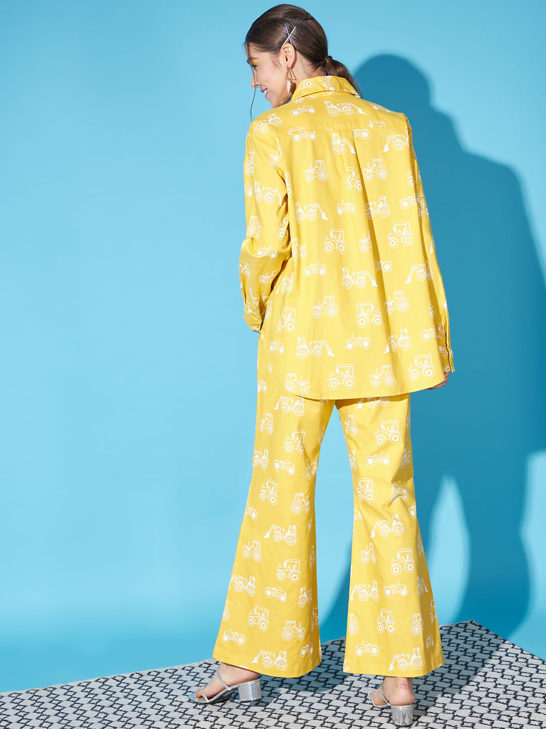Sunshine Serenade: Yellow Printed Coord Set | Hues of India