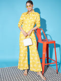 Sunshine Serenade: Yellow Printed Coord Set