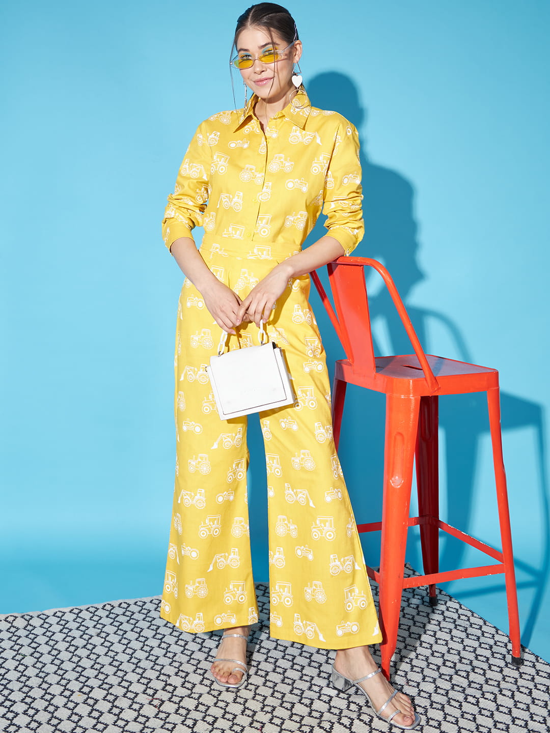 Sunshine Serenade: Yellow Printed Coord Set | Hues of India
