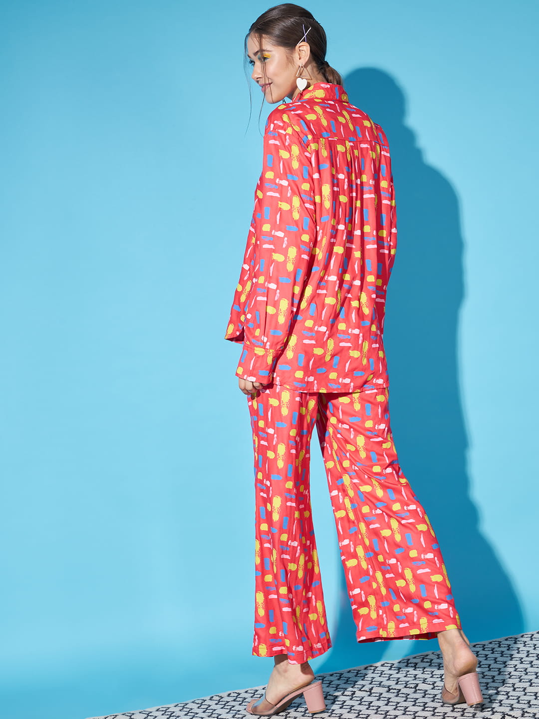 Scarlet Symphony: Red Printed Coord Set