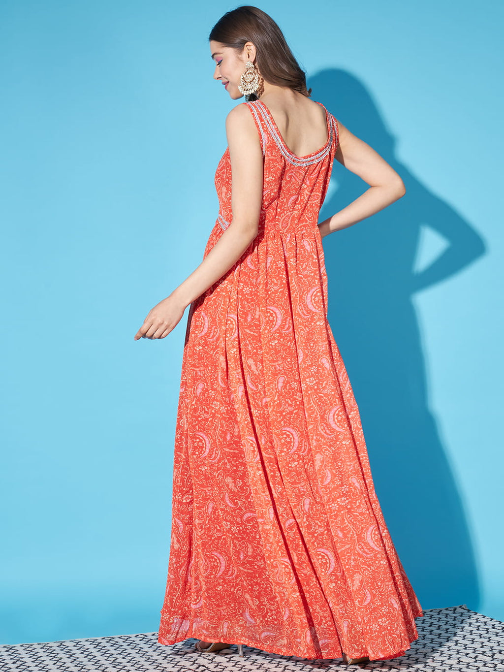 Luminous Orange: Chiffon Lightweight Dress