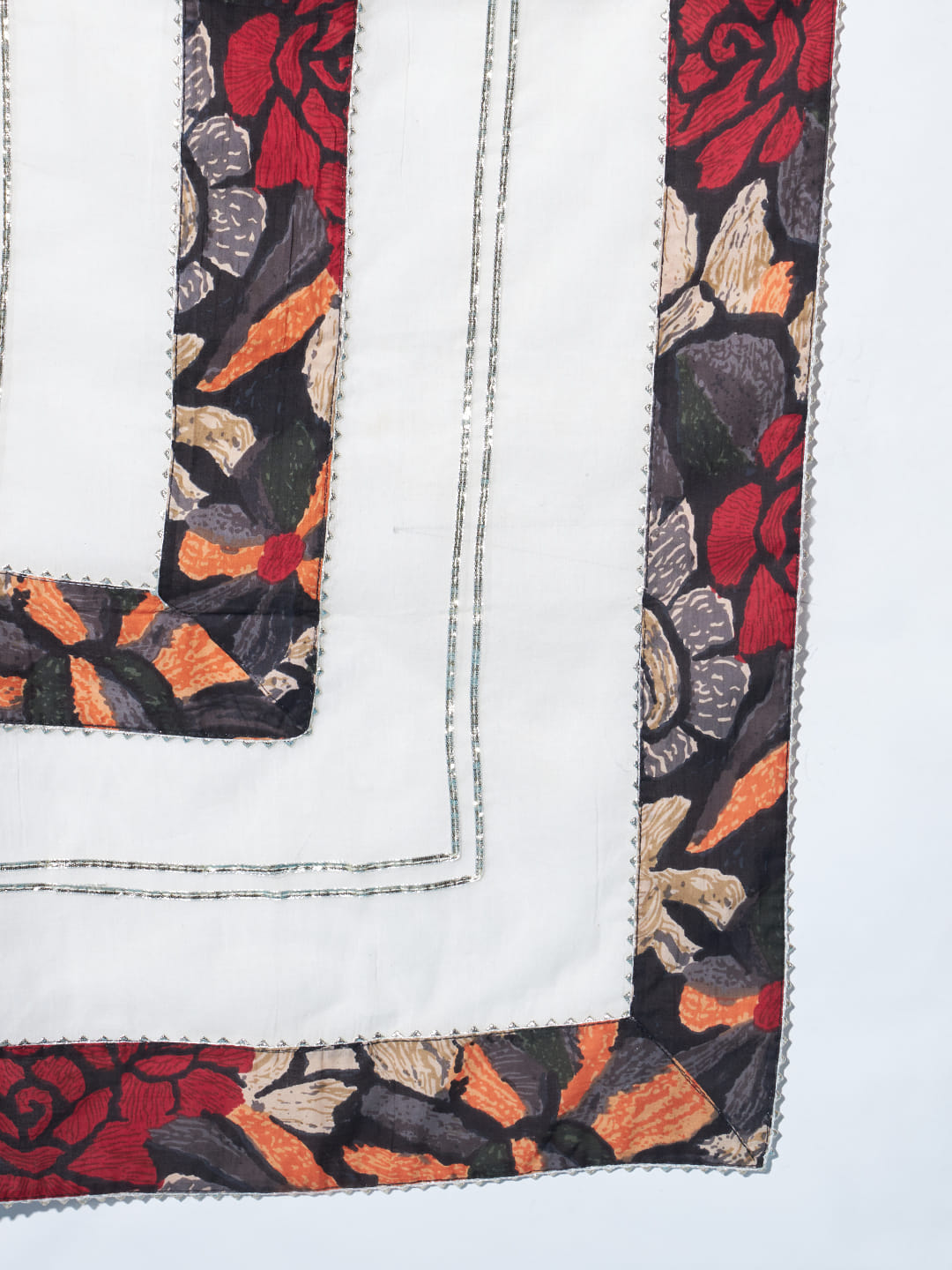 Regal Opulence: Black Printed Kurta with Dupatta